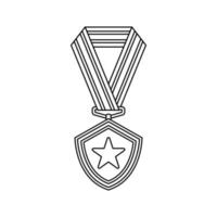 Coloring page with Medal for kids vector