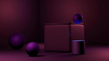 Looped 3D animation of geometric shapes. Bouncing ball. video