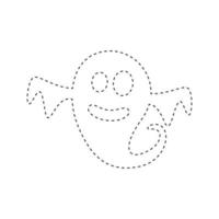 Ghost tracing worksheet for kids vector