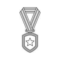 Coloring page with Medal for kids vector