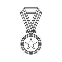 Coloring page with Medal for kids vector