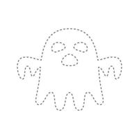 Ghost tracing worksheet for kids vector