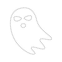 Ghost tracing worksheet for kids vector