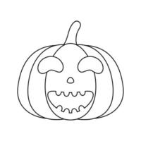 página para colorear con calabaza de halloween para niños vector