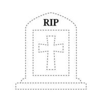 Tombstone tracing worksheet for kids vector