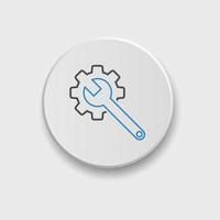 conjunto de iconos de engranaje y llave inglesa ilustración vectorial. paquete de iconos de herramientas de servicio para ui, redes sociales, sitio web aislado en fondo blanco. icono de configuración de estilo plano. vector