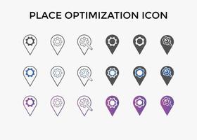 Set of place optimization icon vector