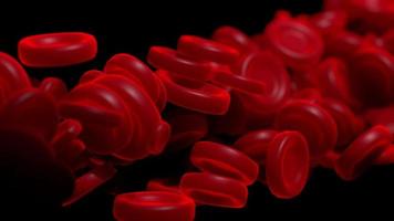 Close-up simulation of blood cells in onanism video