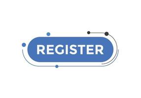 Register text button. Register web templates. Social Media banner. vector