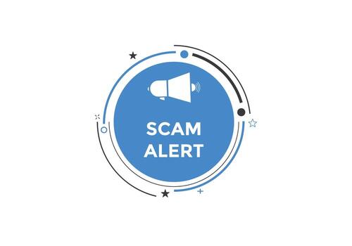 scam alert text button. speech bubble. Scam alert Colorful web banner. vector illustration
