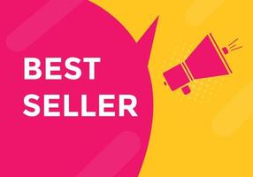 Best seller text button. speech bubble. Best seller Colorful web banner template. vector illustration