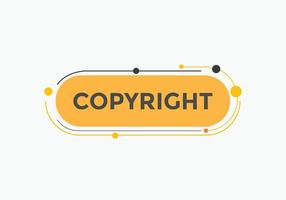 copyright text button. speech bubble. copyright Colorful web banner. vector illustration