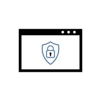 Web security icons. Website security shield protection icon symbol vector