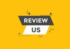 Review us Start now button. Review us User rating social banner promotion. Review Us text social media template vector