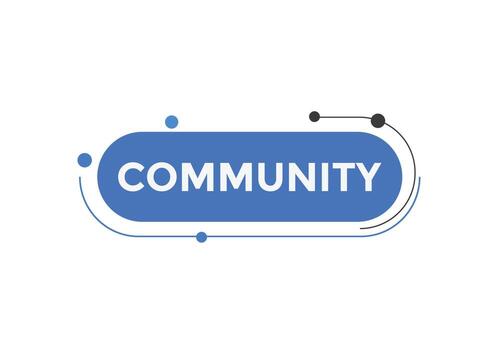 community text button. speech bubble. community Colorful web banner. vector illustration