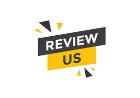 Review us Start now button. Review us User rating social banner promotion. Review Us text social media template vector