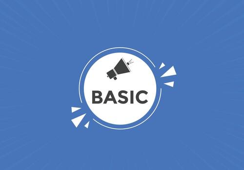 Basic text button. speech bubble. Basic Colorful web banner. vector illustration