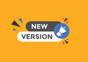 New version Colorful label sign template. New version button. New version speech bubble. New version text web template. vector