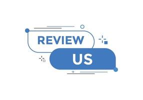 Review us Start now button. Review us User rating social banner promotion. Review Us text social media template vector