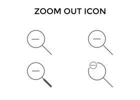 Set of zoom out icons. Magnifying glass zoom out sign. Used for SEO or websites vector