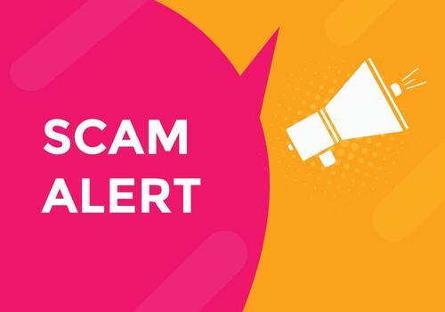 scam alert text button. speech bubble. Scam alert Colorful web banner. vector illustration