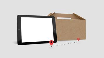 Online Delivery Box Mockup 3D Rendering Design photo