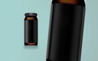 Small Bottle 3D Rendering. Mockup Design photo