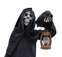 Grim Reaper isolated on white background,Halloween day,Ghost puppet photo