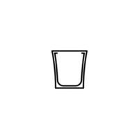 empty shot glass icon on white background. simple, line, silhouette and clean style. black and white. suitable for symbol, sign, icon or logo vector