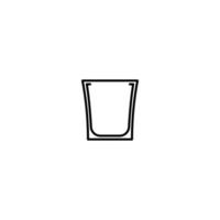 empty shot glass icon on white background. simple, line, silhouette and clean style. black and white. suitable for symbol, sign, icon or logo vector