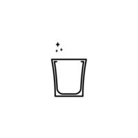 sparkling shot glass icon on white background. simple, line, silhouette and clean style. black and white. suitable for symbol, sign, icon or logo vector