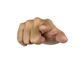 Index finger or hand pointing at you with clipping path,isolated on white background photo