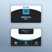 Elegant Blue Black Business Card Template vector