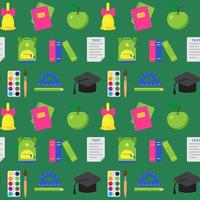 Seamless pattern with school and educational elements. Objects for art, stationery. Print for textile, clothes, book cover, wrapping paper, design and decor. Colorful background. Back to school vector