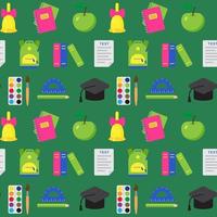 Seamless pattern with school and educational elements. Objects for art, stationery. Print for textile, clothes, book cover, wrapping paper, design and decor. Colorful background. Back to school vector