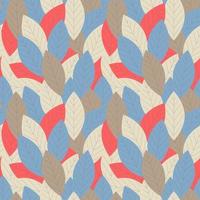 Pattern Autumn leaf red blue beige pastel colors, creativity color. vector