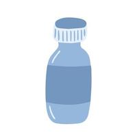 Vector doodle glass bottle illustration. Hand drawn eco bottle for water clip art