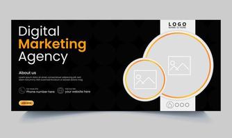 Digital business marketing banner for social media post template design vector