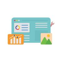 Seo optimization for website template illustration. vector