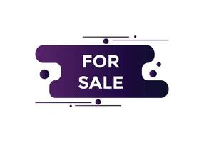 For sale text button. For sale Colorful label sign template. speech bubble. vector