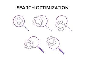 Set of Search optimization icon vector