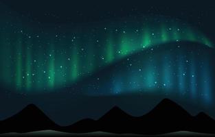 Aurora or Northern Light Scenery vector