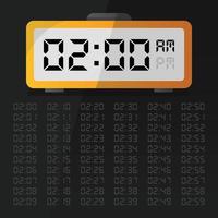 reloj digital que muestra las 2 en punto con el conjunto de números digitales eps 10 vector gratis