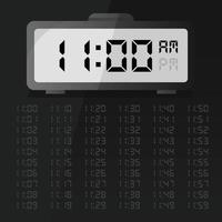 reloj digital que muestra las 11 en punto con el conjunto de números digitales eps 10 vector gratis