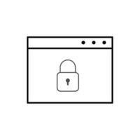 Web security line icons. Website security shield protection icon symbol vector