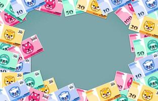 Cute Animal Money Fake Replica vector