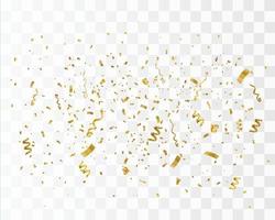 Golden confetti isolated. Festive background. vector