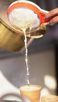 hot tea image in ax glass. photo