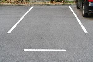 Lines parking on asphalt background photo