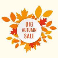 Autumn sale banner. Fall design background. vector